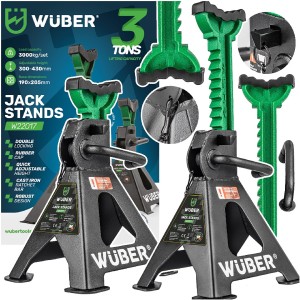 Kobyłki warsztatowe 3T z blokadą i gumą WUBER 22017