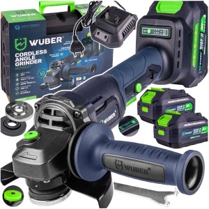 Akumulatorowa szlifierka kątowa 20V 125mm + 2 AKU 4.0 Ah WUBER