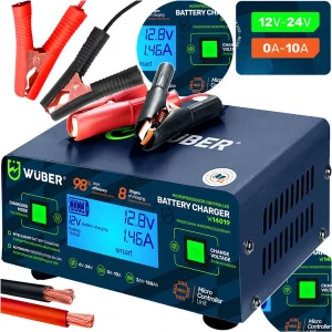 Prostownik samochodowy mikroprocesorowy 6/8/12/14/16/24 V 6-24 10 A WUBER 14019