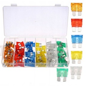 BEZPIECZNIKI SAMOCHODOWE ZESTAW 120 SZTUK 5A - 30A