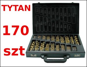 ZESTAW WIERTŁA DO METALU 170 SZT WALIZKA TYTAN 10410